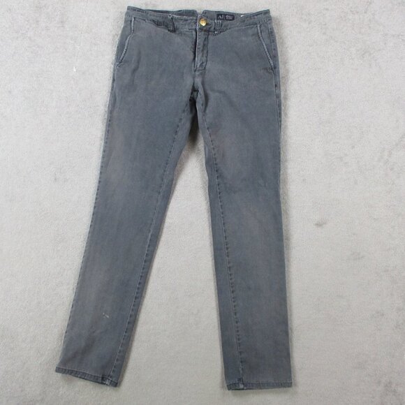 Giorgio Armani Denim - Armani Jeans Womens 32 Gray Denim Chino Slit Pockets Giorgi Comfort Fabric